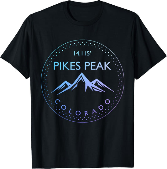 Pikes Peak Colorado Rocky Mountains Climbing Souvenirs T-Shirt - T-Shirt | Black