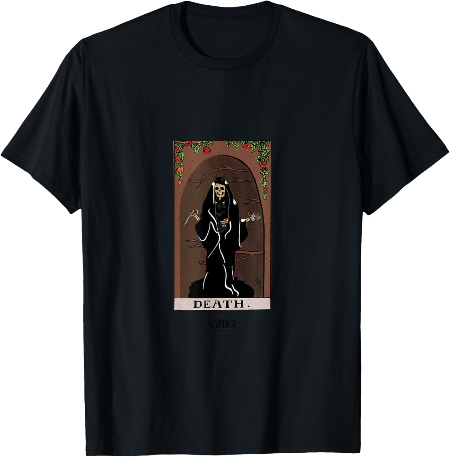 Marvel Agatha All Along Death Vintage Tarot Card T-Shirt - T-Shirt | Black