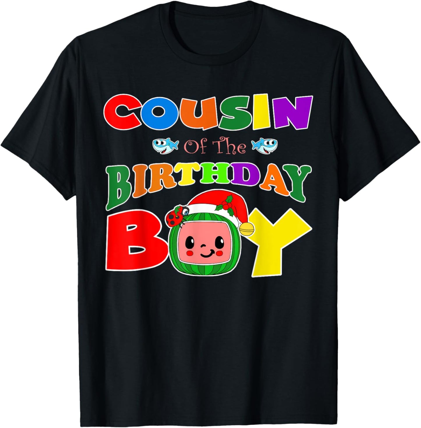 Cousin Of The Birthday Boy Funny Melon Family Matching T-Shirt - T-Shirt | Black