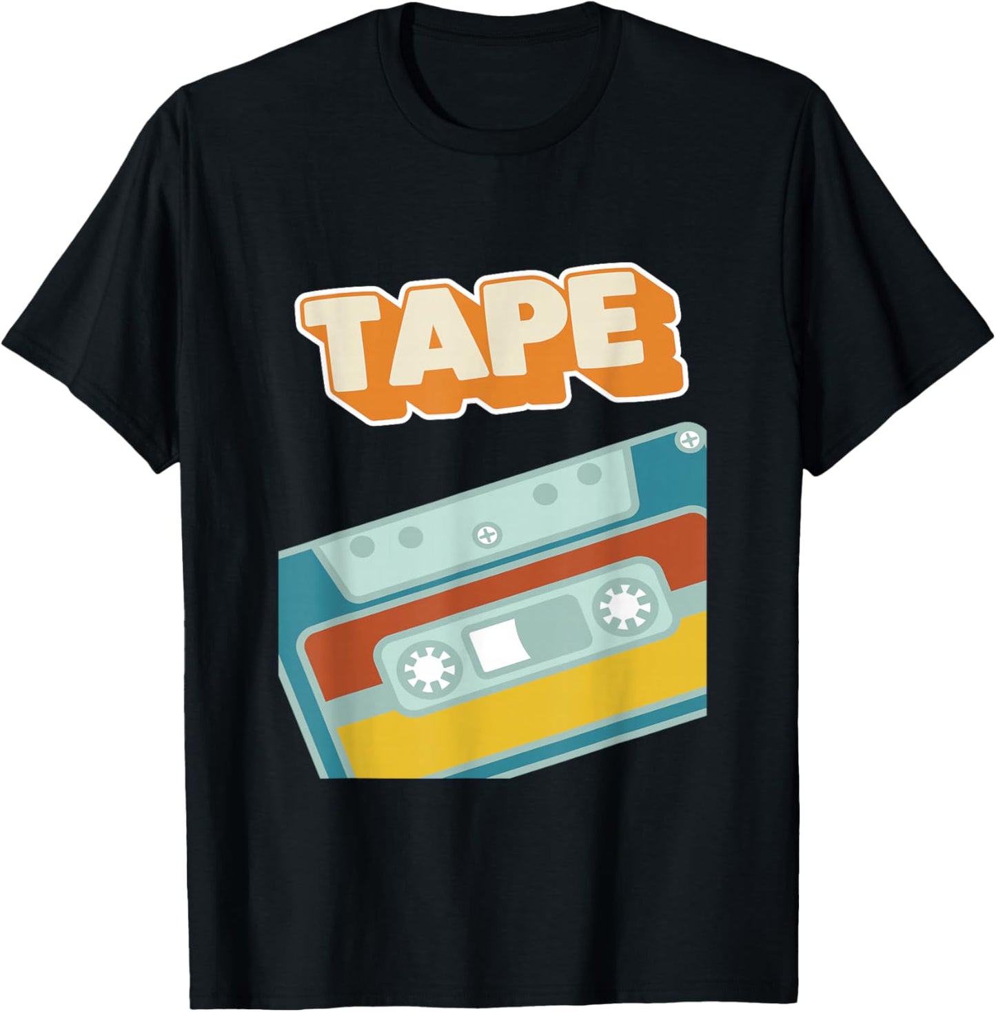 Retro Style 90s Music Tape Cassette with Graffiti Wall Art T-Shirt - T-Shirt | Black