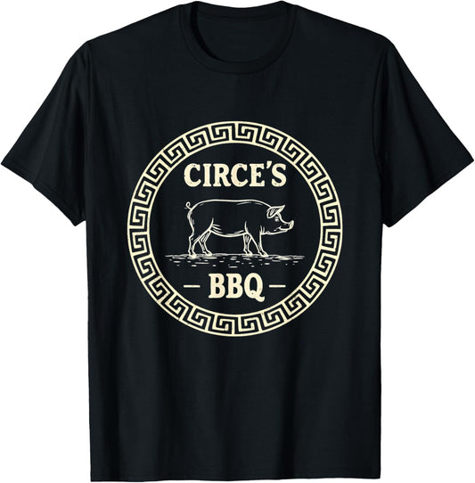 Funny Greek Mythology Circe's BBQ Odyssey T-Shirt - T-Shirt | Black