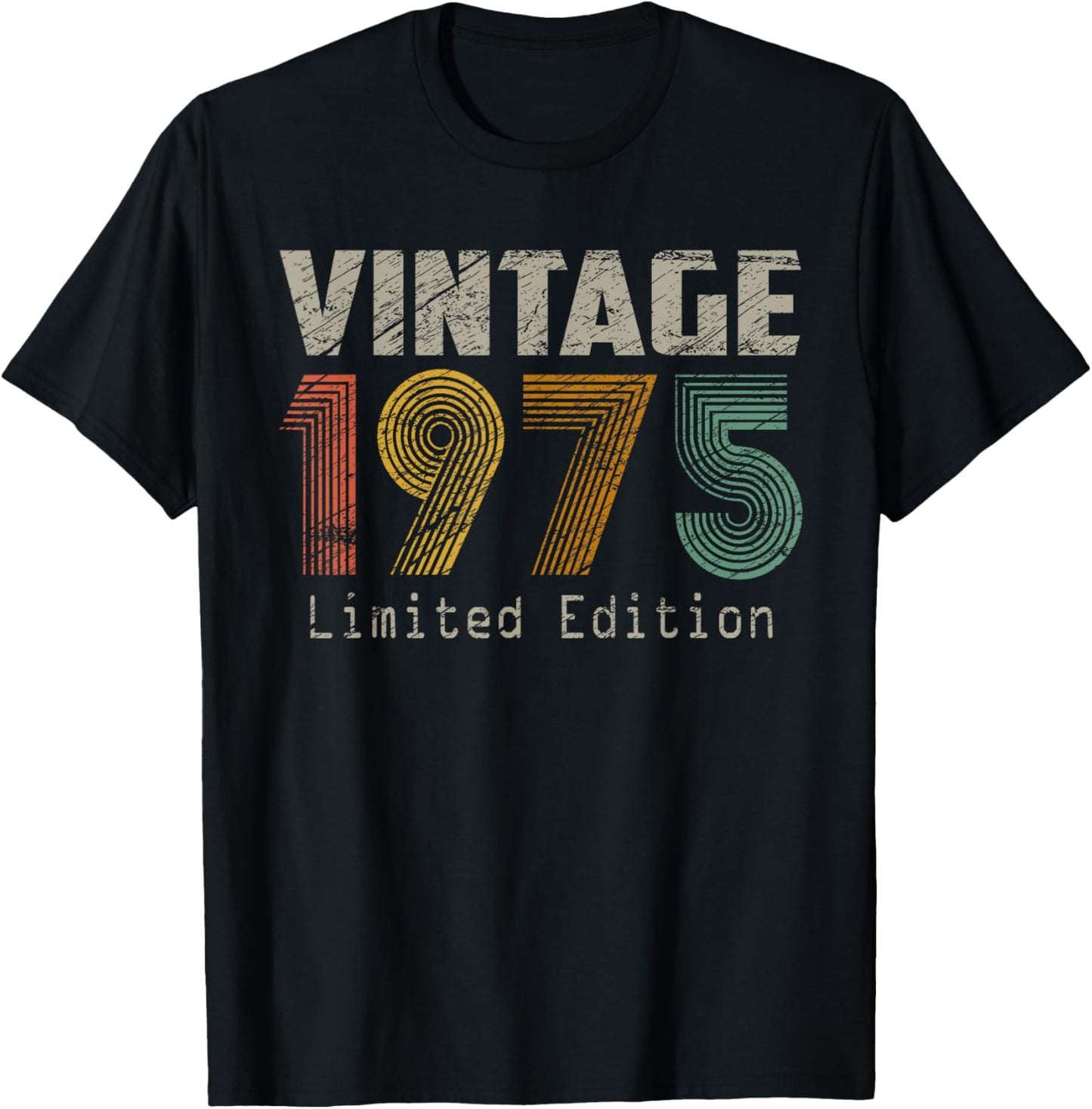 Vintage 1975 50th Birthday Gifts 50 Year Old Women T-Shirt - T-Shirt | Black
