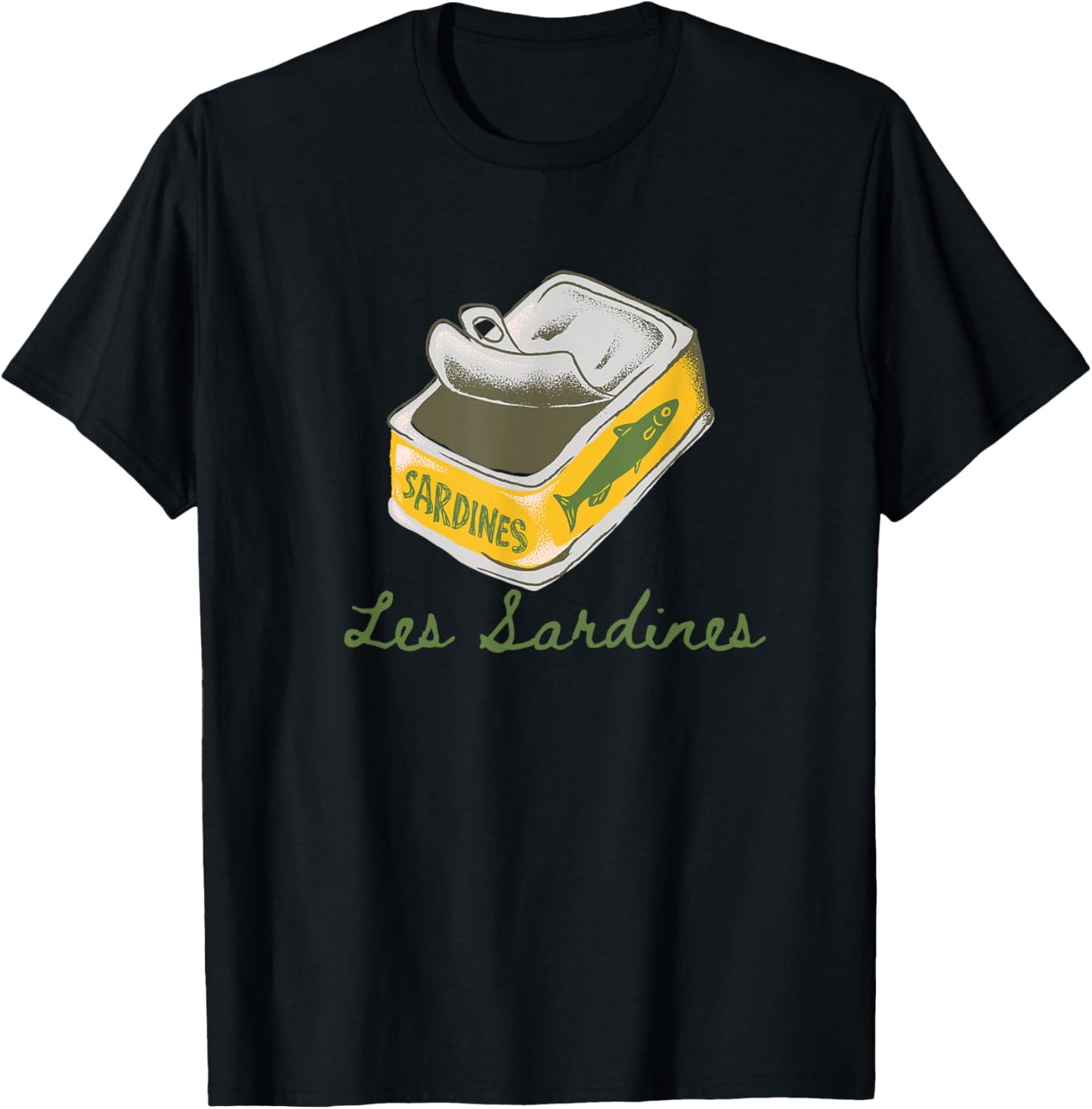 Les sardines fisherman aesthetic coastal sardine fish T-Shirt - T-Shirt | Black