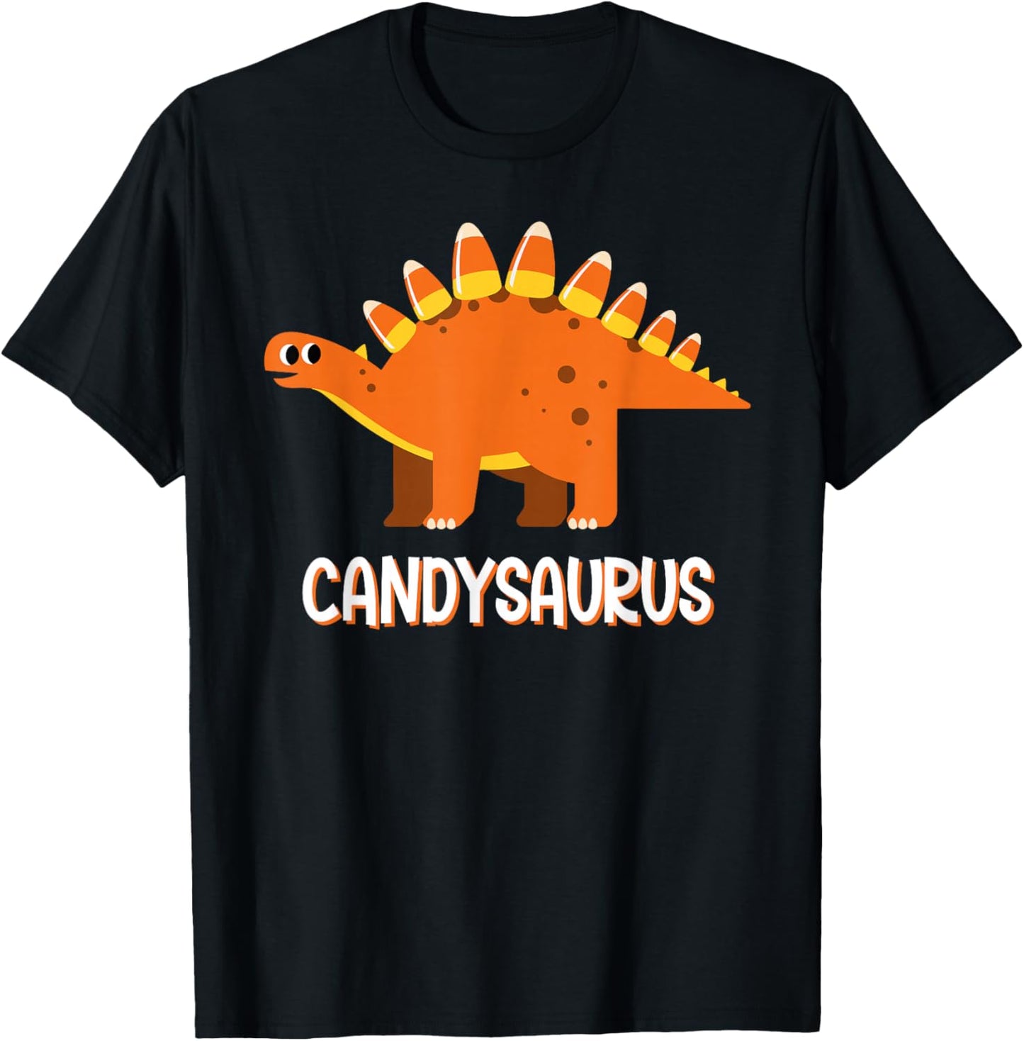 Funny Candysaurus Candy Corn Dinosaur Halloween Toddler Kid T-Shirt - T-Shirt | Black