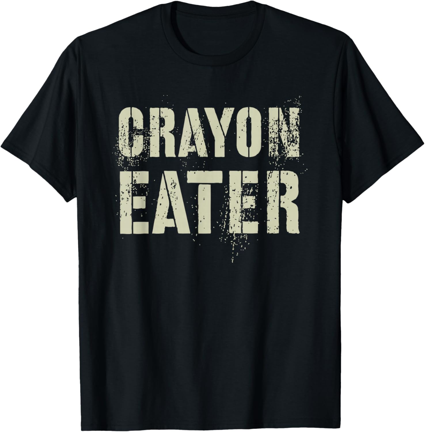 Funny Crayon Eater Proud Military Dad Officer Corp Joke T-Shirt - T-Shirt | Black
