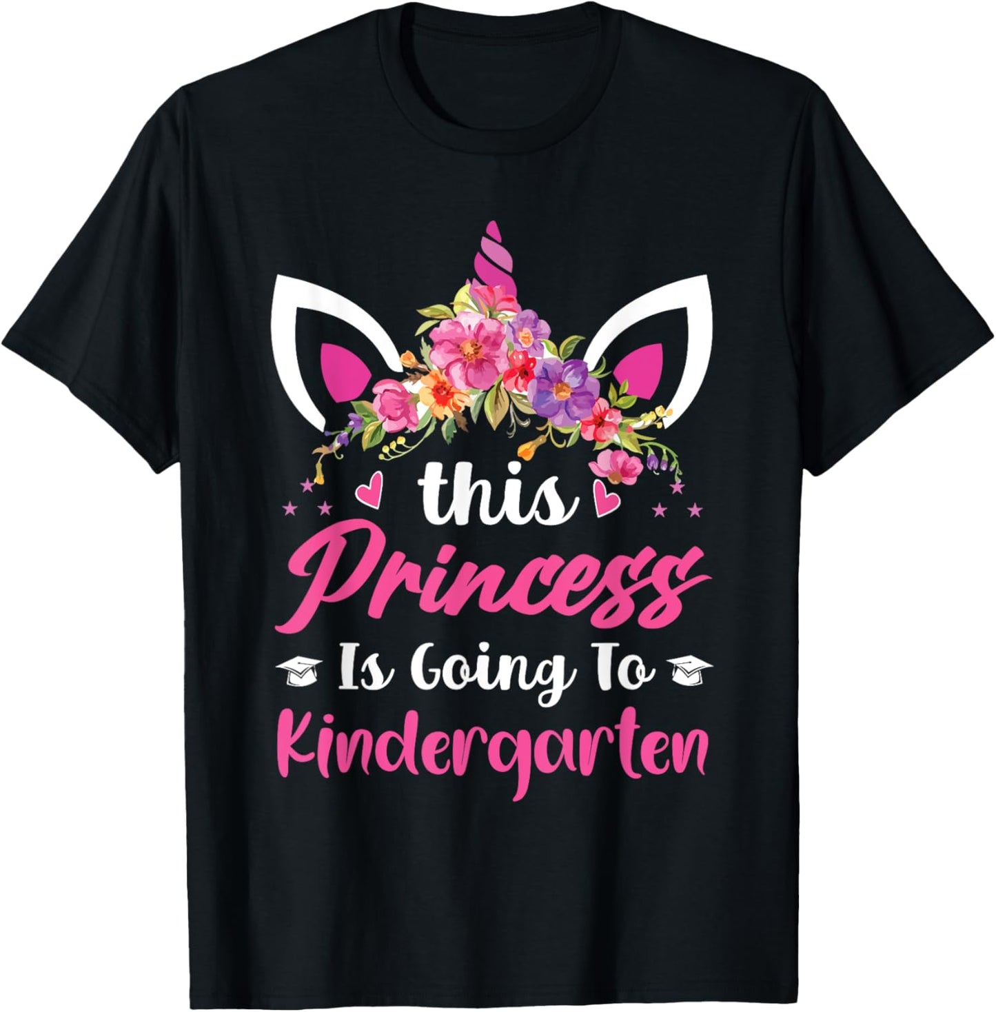 Princess Going To kindergarten For Girls Back to School T-Shirt - T-Shirt | Black