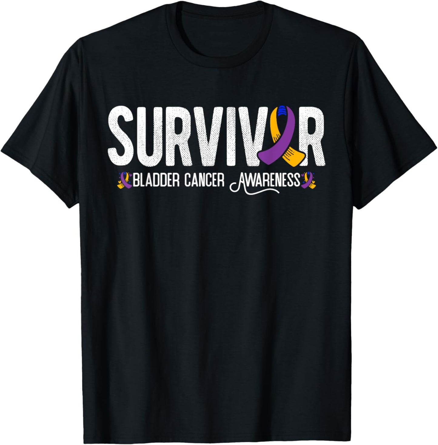 Bladder Cancer Survivor Warrior Bladder Cancer Awareness T-Shirt - T-Shirt | Black