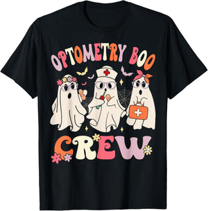 Optometry Boo Crew Optometrist Halloween Eye Doctor Funny T-Shirt - T-Shirt | Black