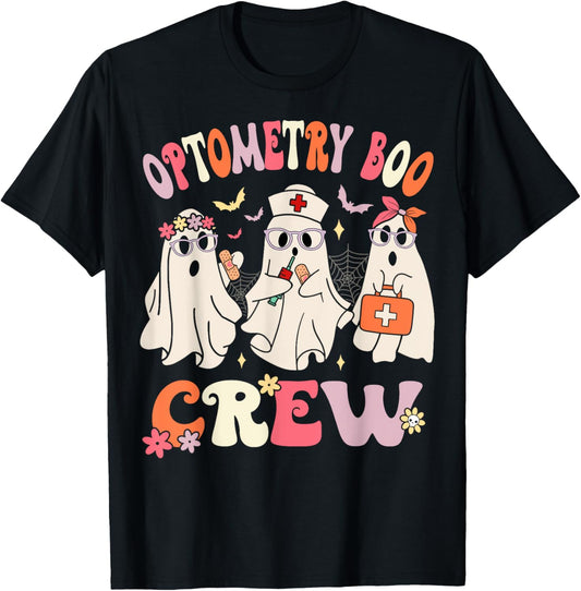 Optometry Boo Crew Optometrist Halloween Eye Doctor Funny T-Shirt - T-Shirt | Black
