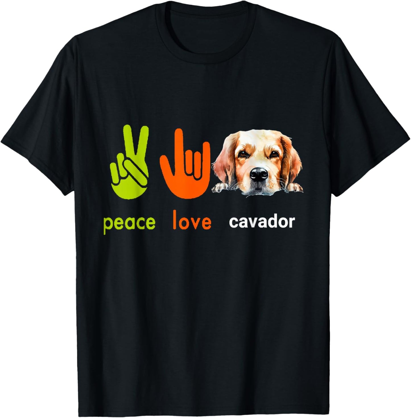 Peace Love Cavador Dog Funny My Dogs are My Cardio T-Shirt - T-Shirt | Black