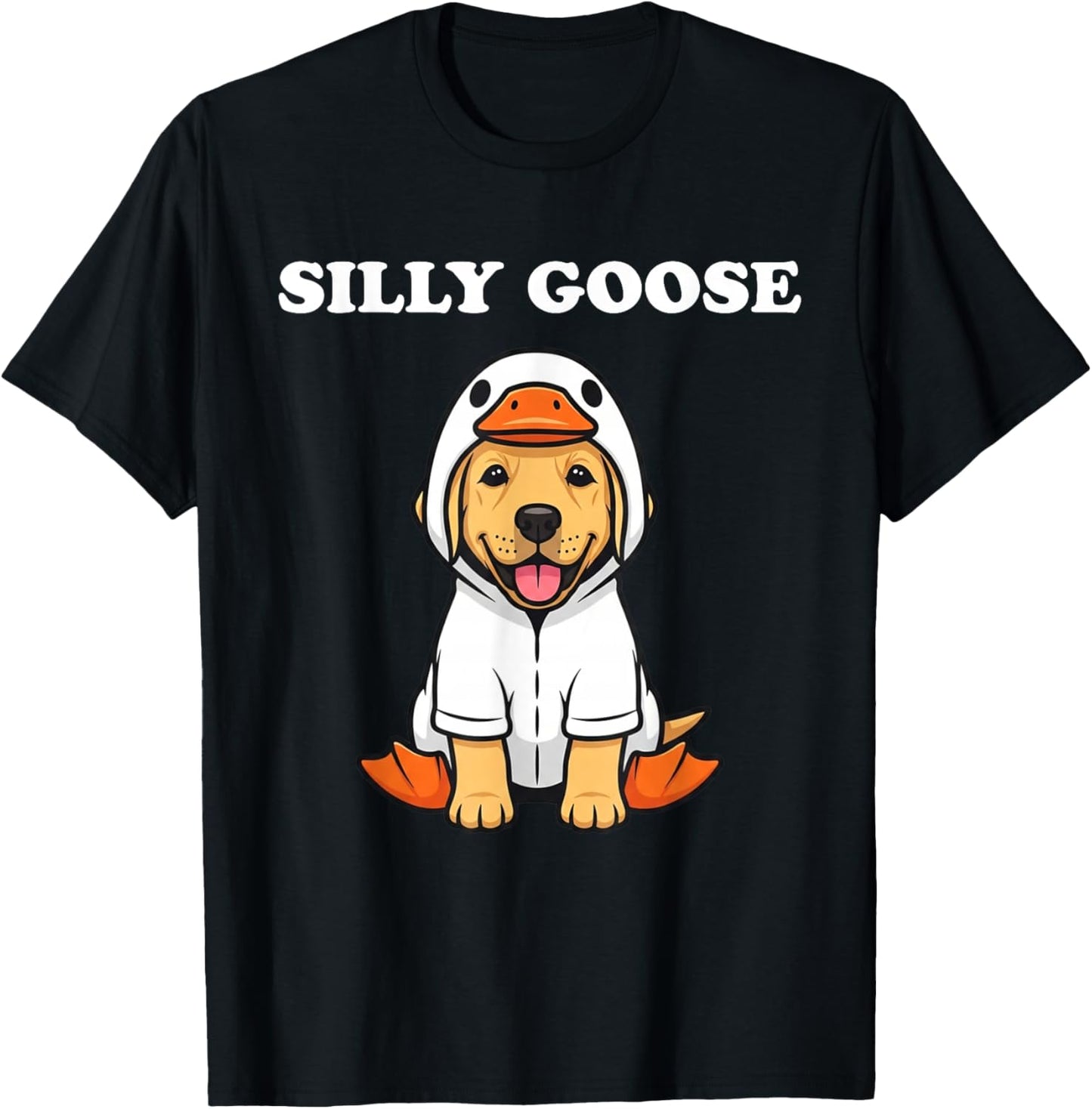 Silly Goose Labrador Puppy Dog T-Shirt - T-Shirt | Black