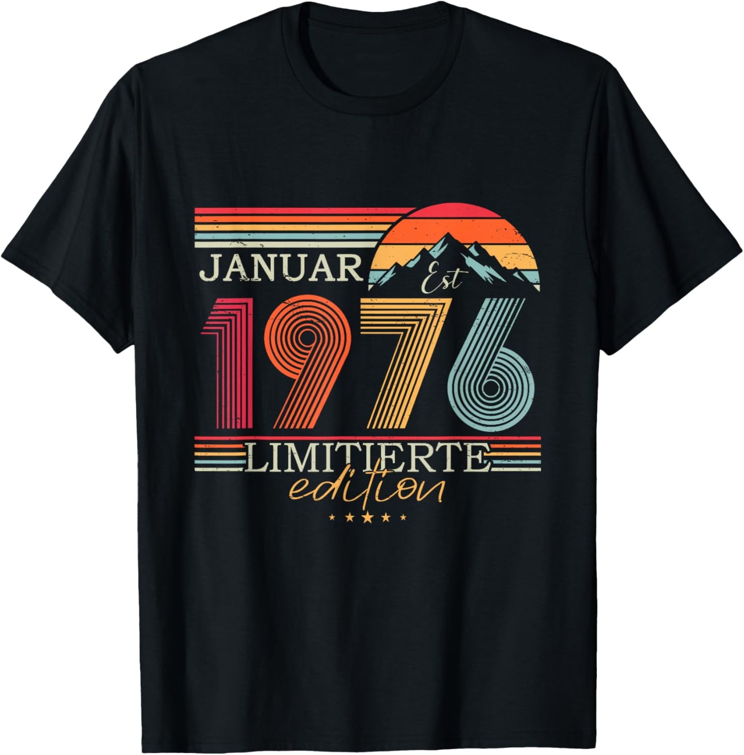 1976 Vintage January Birthday Retro Men Women Gift T-Shirt - T-Shirt | Black