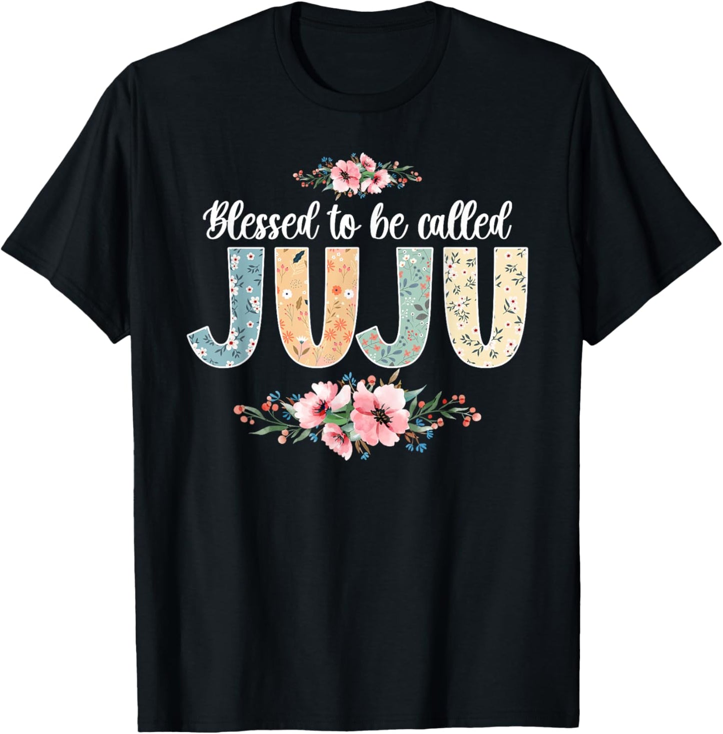 Blessed To Be Called Juju Grandmother Juju Grandma T-Shirt - T-Shirt | Black