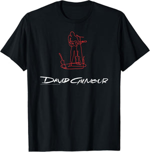 Official David Gilmour Sketched Art White T-Shirt - T-Shirt | Black