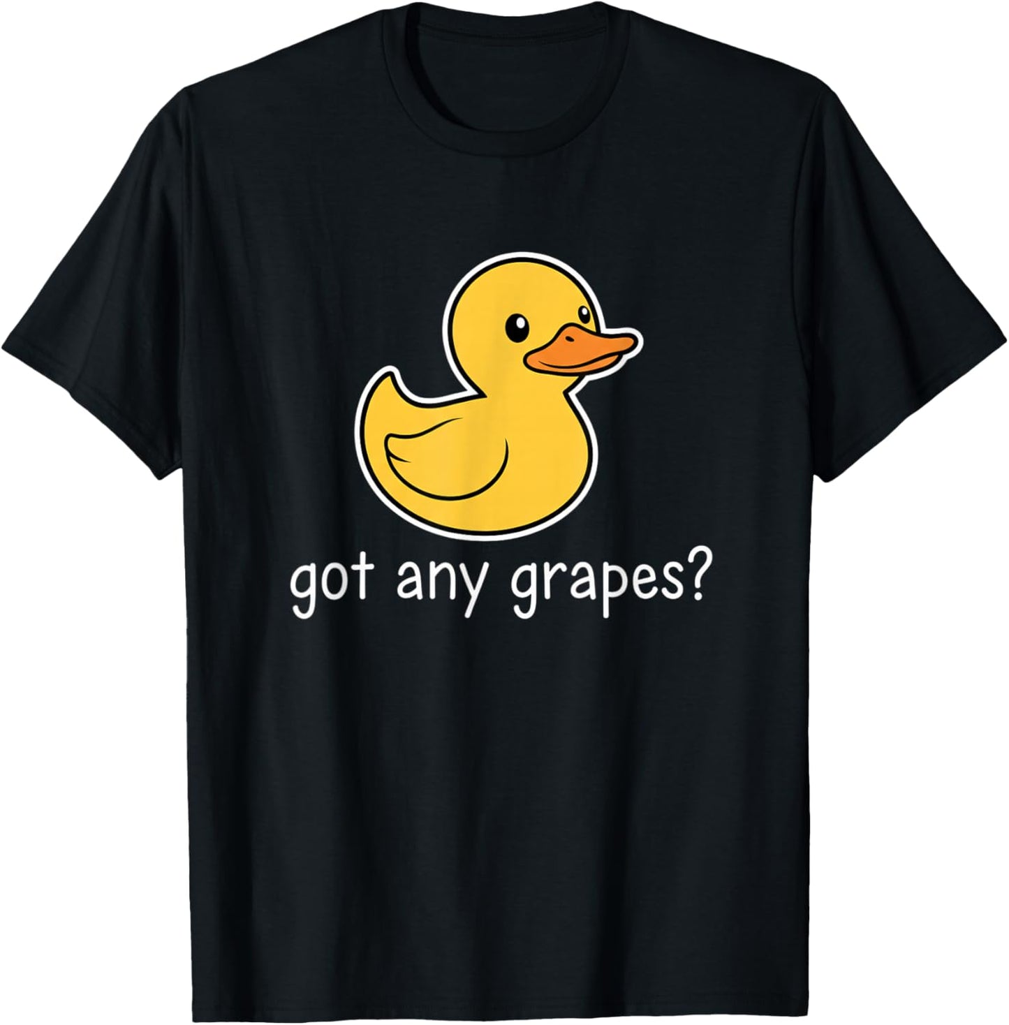 Got Any Grapes? Cute Duck Kids Funny Farm Animal Meme T-Shirt - T-Shirt | Black
