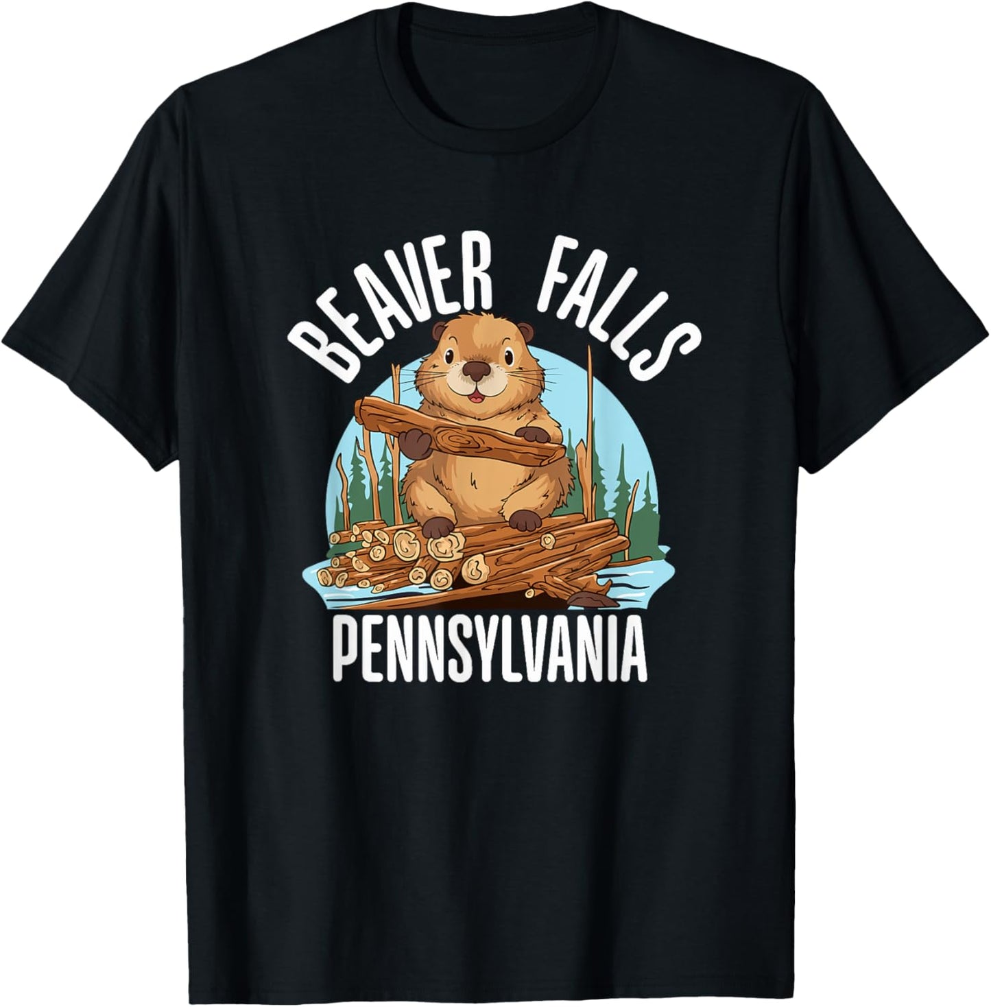 Beaver Falls Pennsylvania Northwest PA Pittsburgh Suburb Art T-Shirt - T-Shirt | Black
