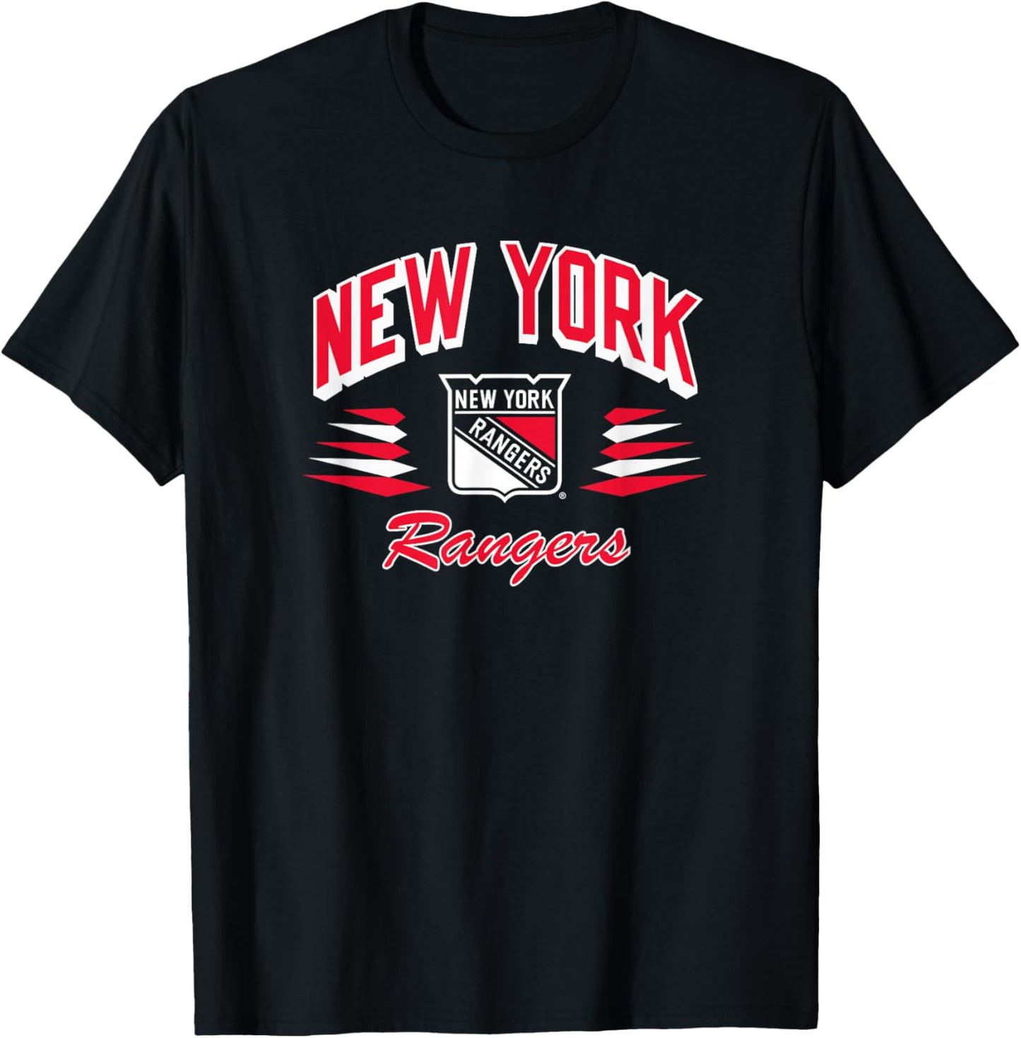 New York Rangers Retro Diamond Blue Officially Licensed T-Shirt - T-Shirt | Black