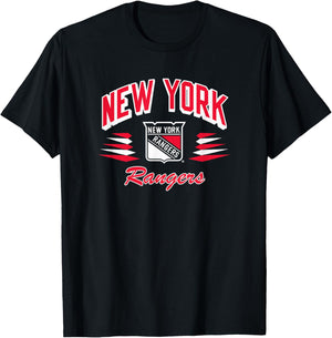 New York Rangers Retro Diamond Blue Officially Licensed T-Shirt - T-Shirt | Black