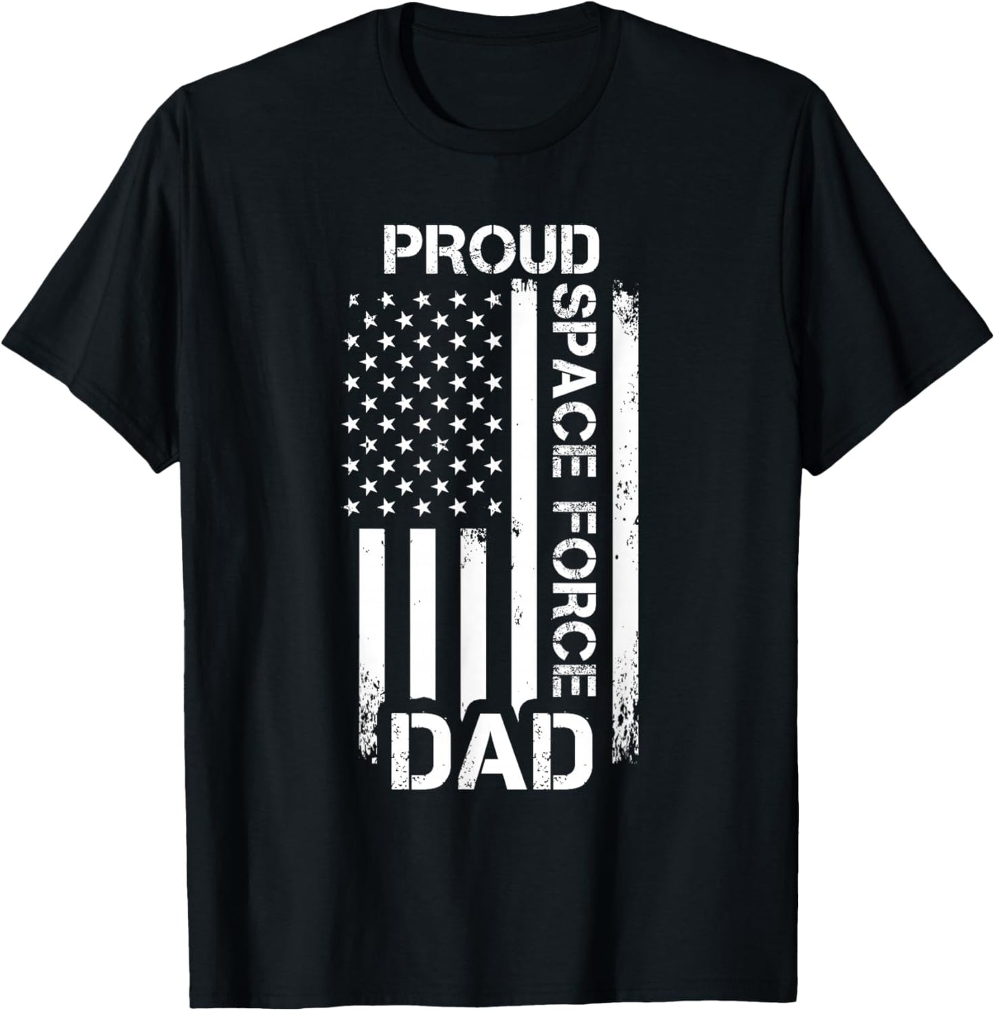 Proud Space Force Dad Pride T-Shirt - T-Shirt | Black