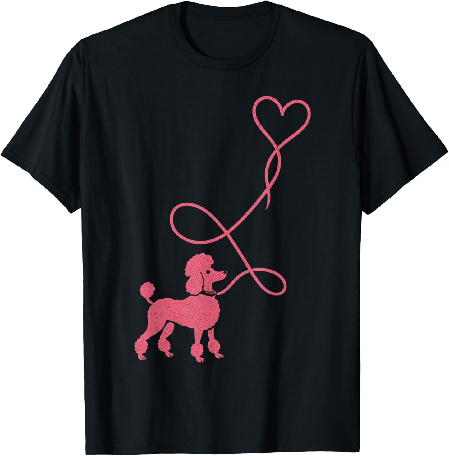 50s Sock Hop Costume Dog Pink Poodle Heart 1950s Top for T-Shirt - T-Shirt | Black