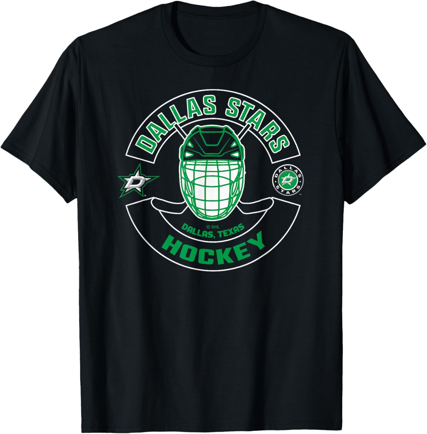 Dallas Stars Mask Black Officially Licensed T-Shirt - T-Shirt | Black