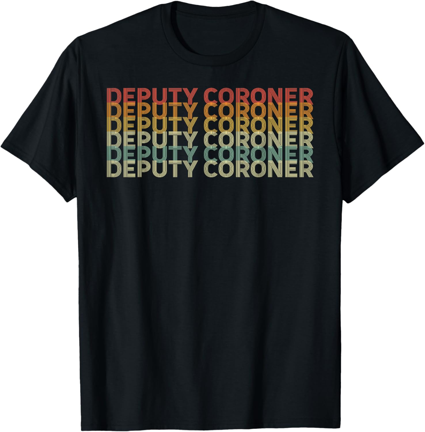 Retro 70s Deputy Coroner Job Title T-Shirt - T-Shirt | Black