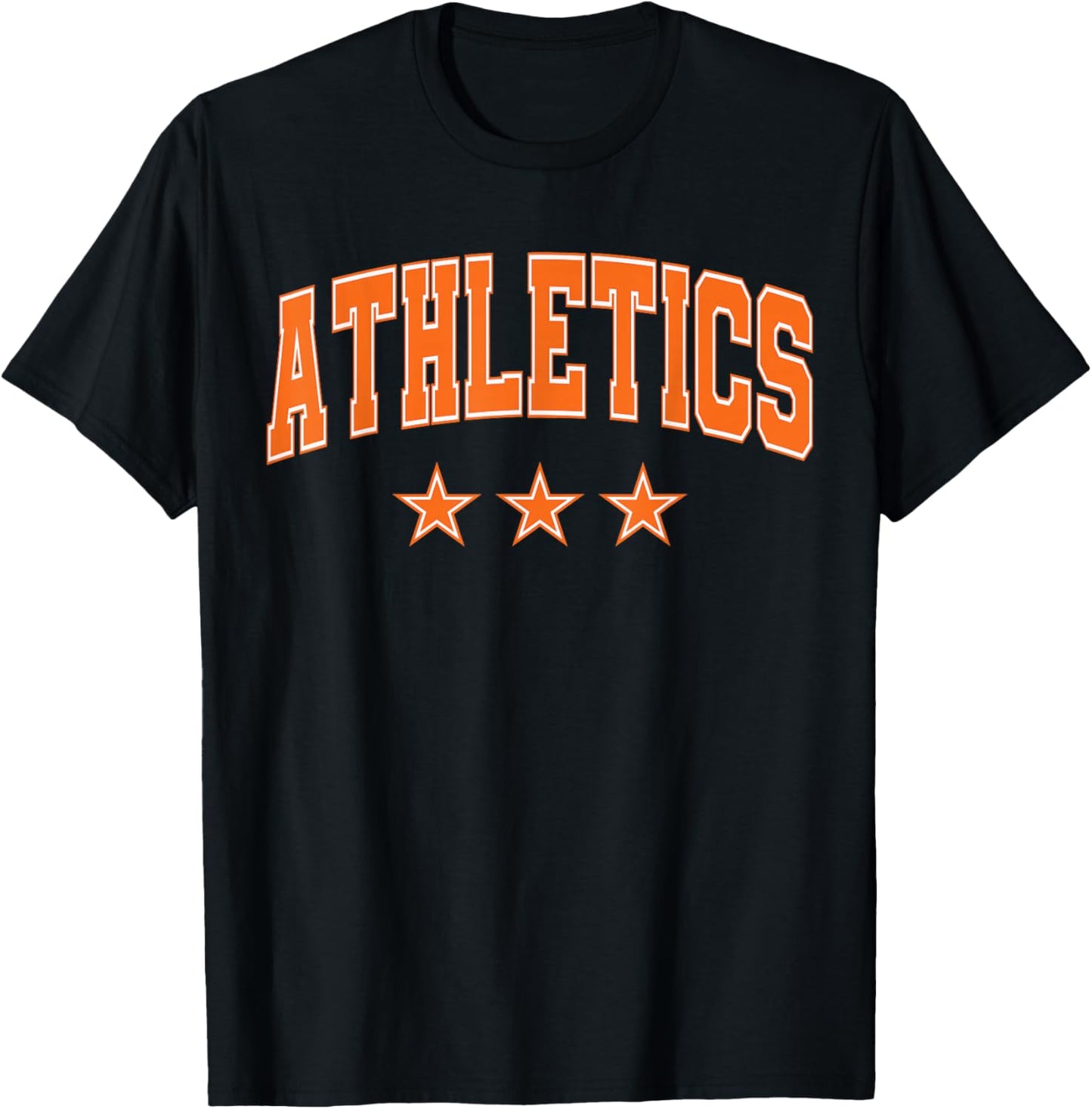 Athletics All Orange Stars Classic Retro Text T-Shirt - T-Shirt | Black