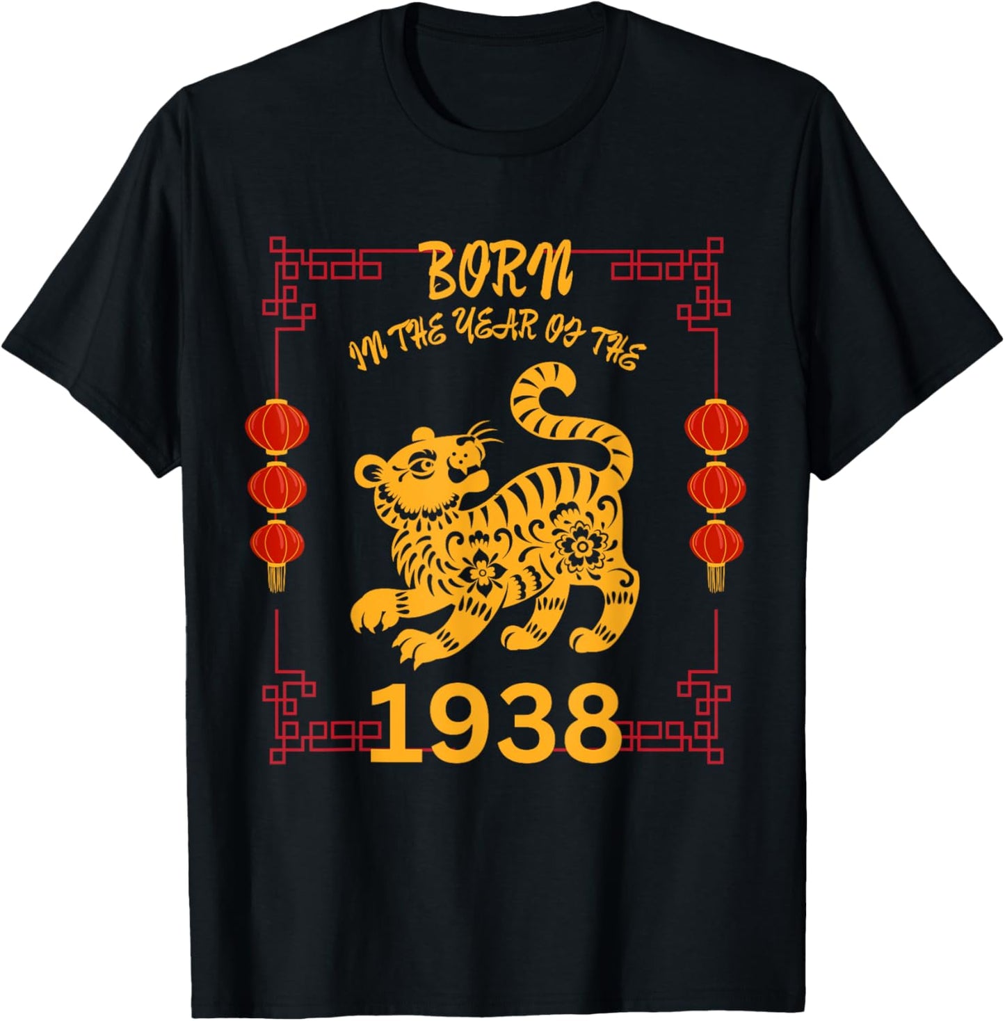 Born in the Year of the Tiger 1938 Chinese New Year Zodiac T-Shirt - T-Shirt | Black