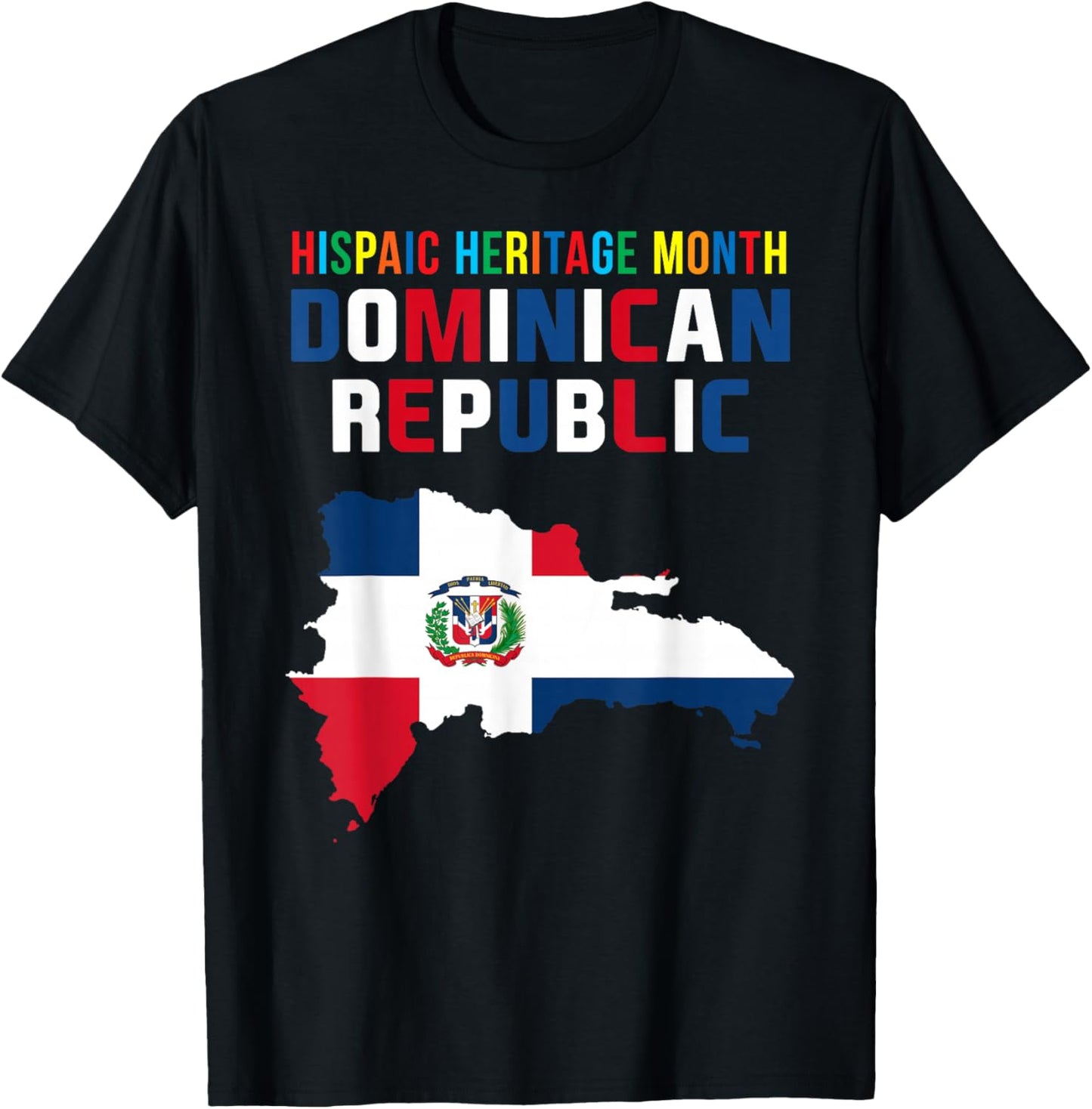 Hispanic Heritage Month Dominican Republic Flag Dominican T-Shirt - T-Shirt | Black