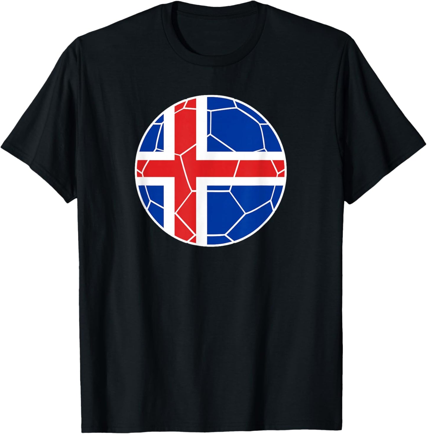Iceland Flag Soccer Iceland Soccer T-Shirt - T-Shirt | Black