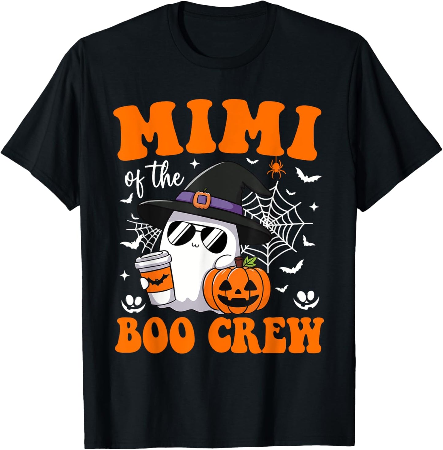 Mimi Boo Crew Groovy Ghost Matching Family Halloween T-Shirt - T-Shirt | Black