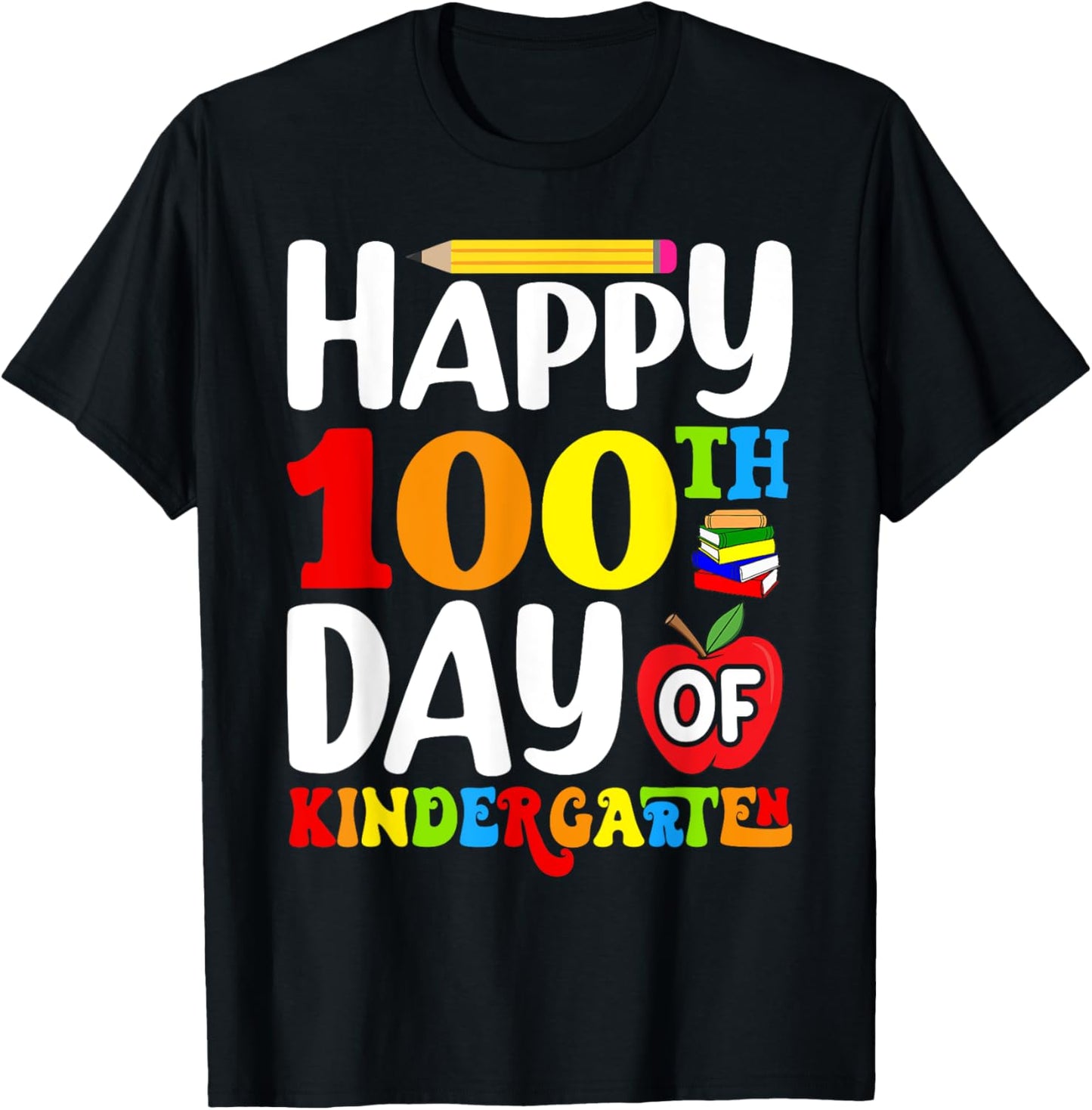 100th Day of Kindergarten Teacher Kids 100 Days Smarter T-Shirt - T-Shirt | Black