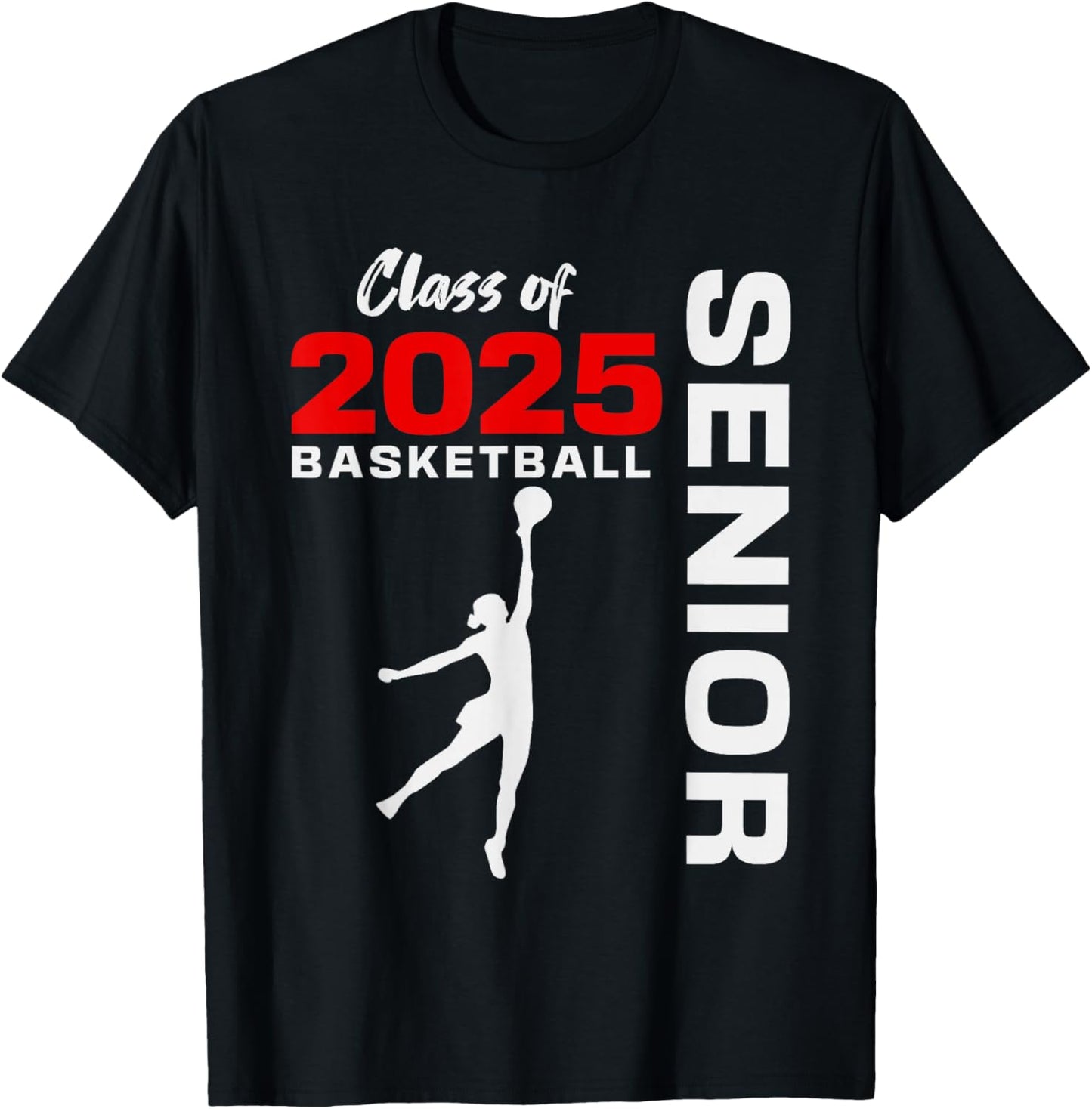 Basketball Senior Matching Class of 2025 Senior Basketball T-Shirt - T-Shirt | Black