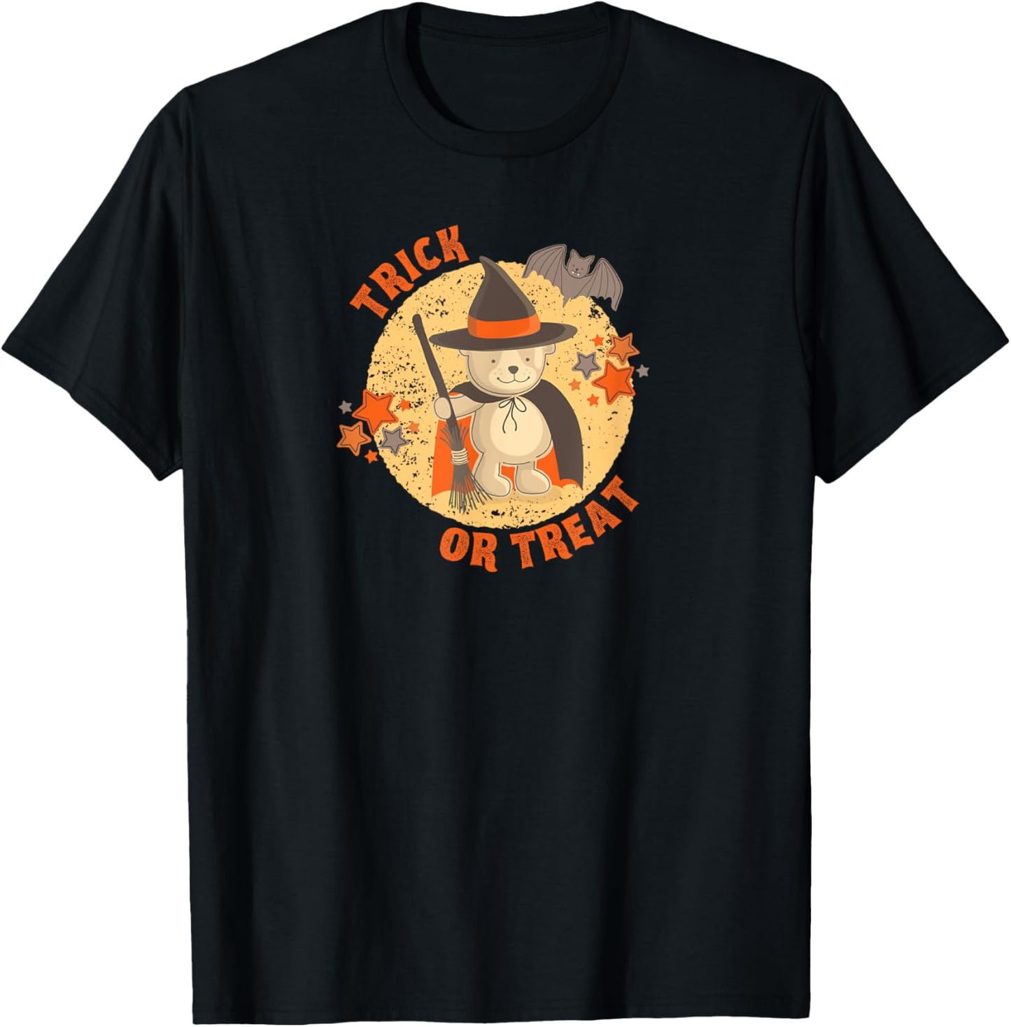 Cute Trick or Treat Witch Warlock Bear T-Shirt - T-Shirt | Black