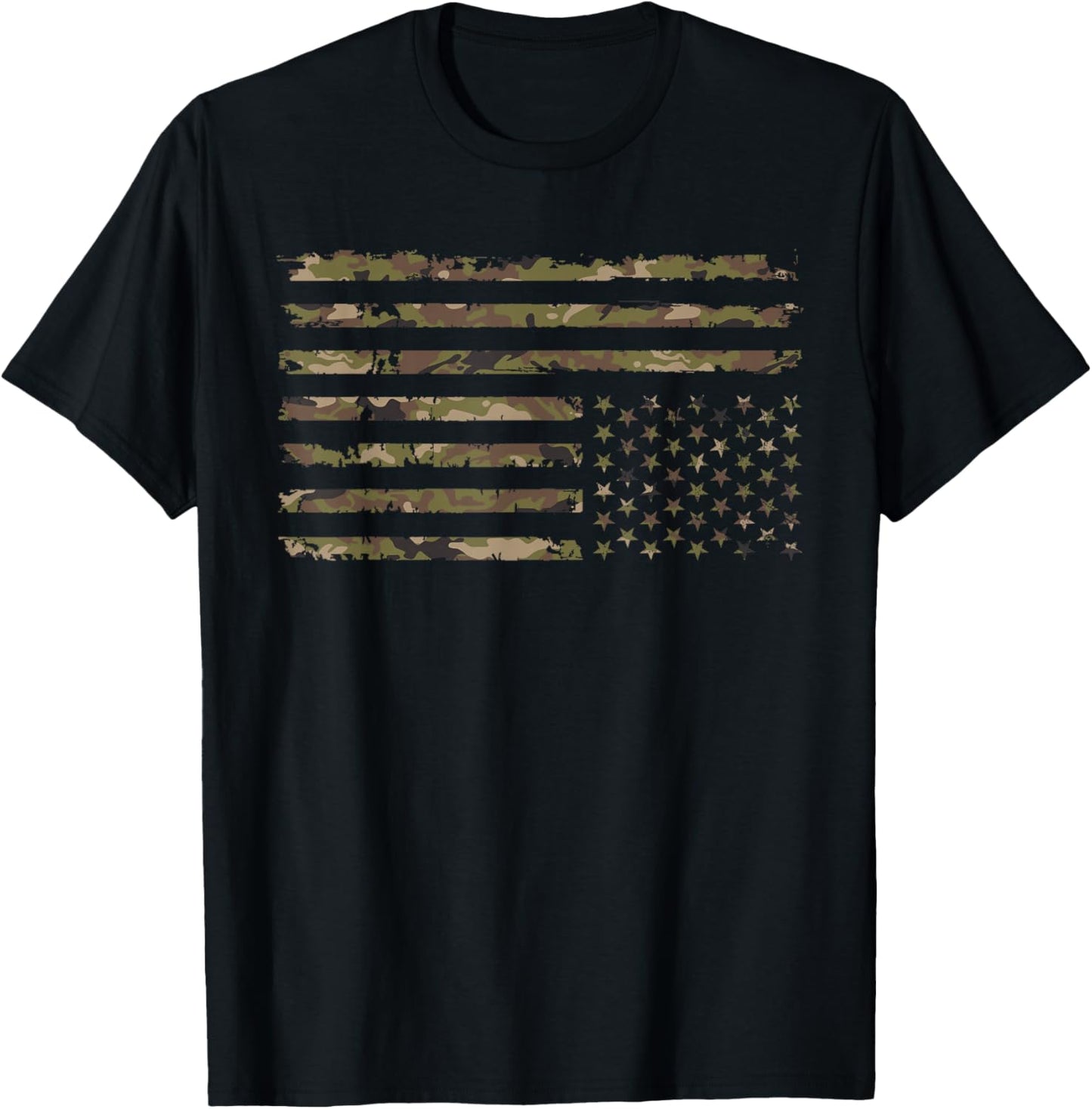 Upside down American flag, vintage upside down USA flag Camo T-Shirt - T-Shirt | Black