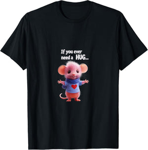 Cute Mousy Hug T-Shirt - T-Shirt | Black