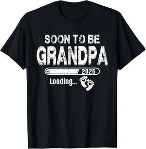 Soon To Be Grandpa 2026 Promoted to Grandpa 2026 T-Shirt - T-Shirt | Black