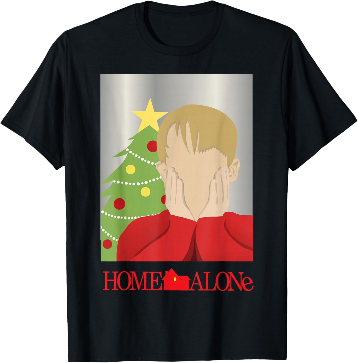 Home Alone Kevin McCallister Holiday Christmas Tree T-Shirt - T-Shirt | Black