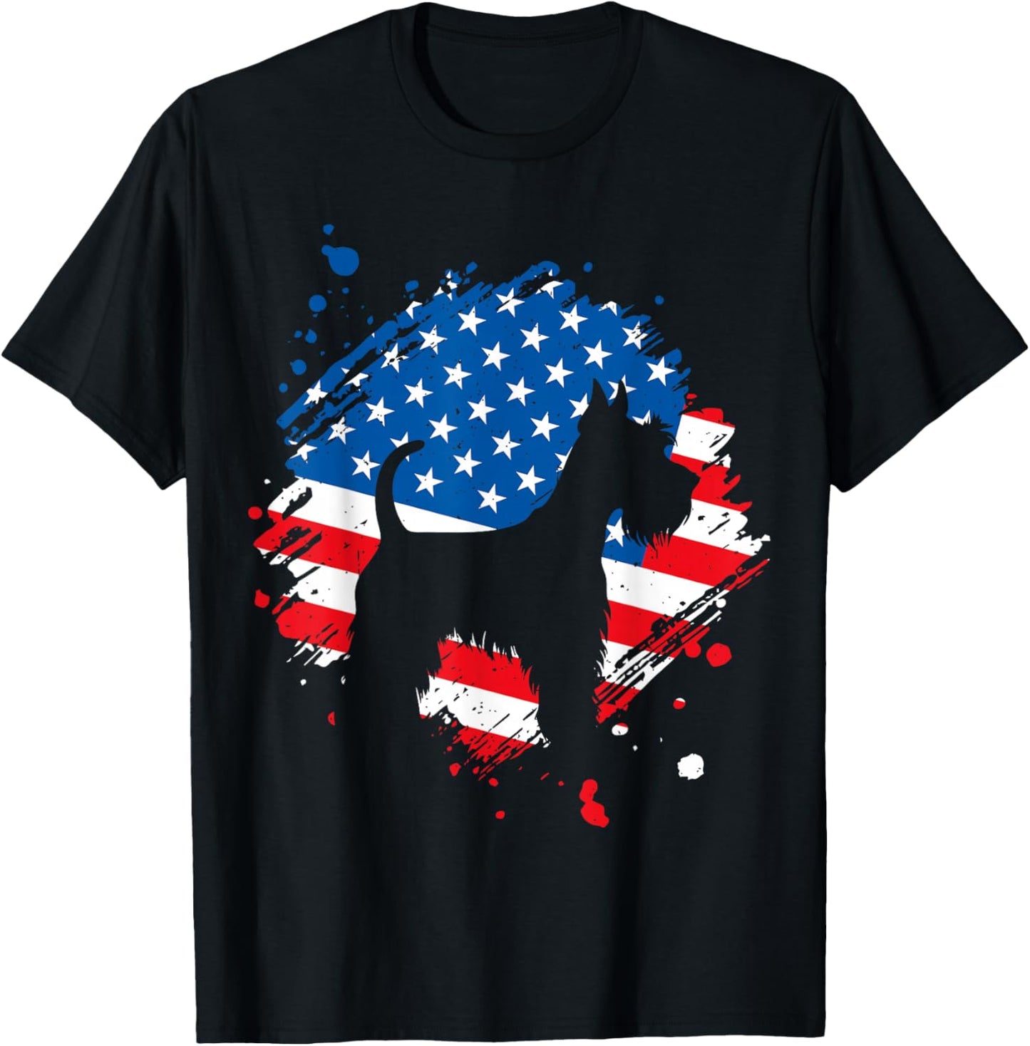 Schnauzer American Flag T-Shirt - T-Shirt | Black