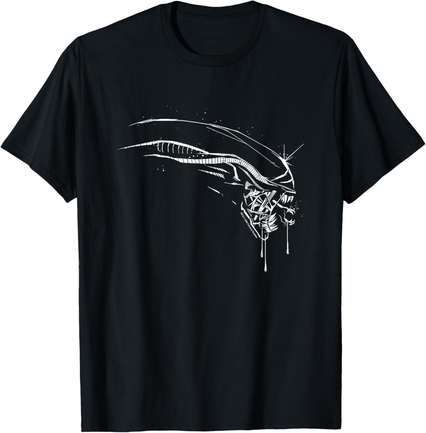 Alien: Romulus Xenomorph Distressed Drip Profile T-Shirt - T-Shirt | Black