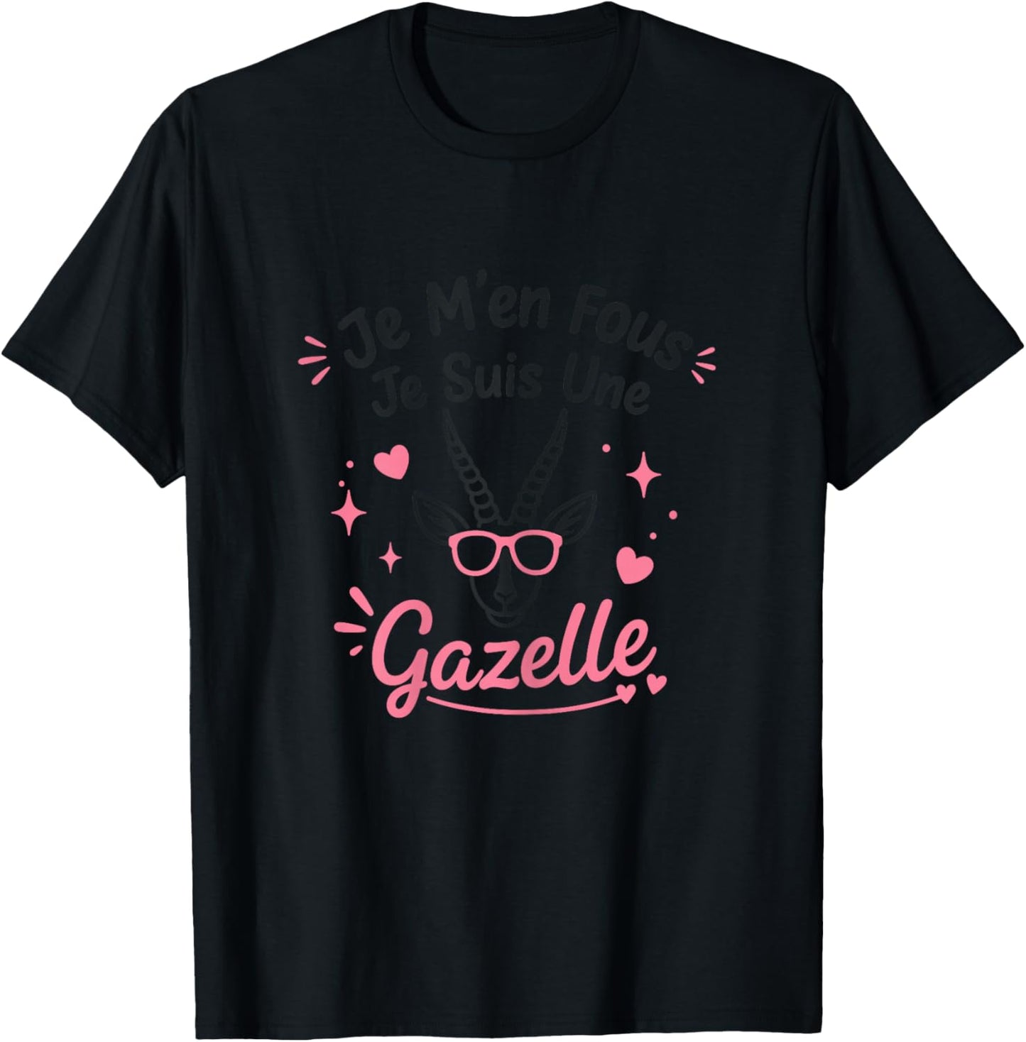 Animaux Gazelle Mignonne Je m'en Fous Je suis Une Gazelle T-Shirt - T-Shirt | Black