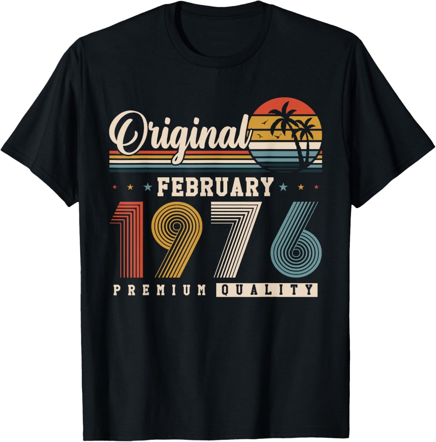 Original February 1976 50th Birthday Vintage Gift T-Shirt - T-Shirt | Black