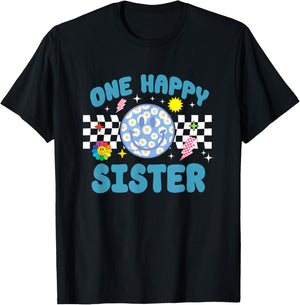 One Happy Dude Sister 1st Birthday Family Matching T-Shirt - T-Shirt | Black