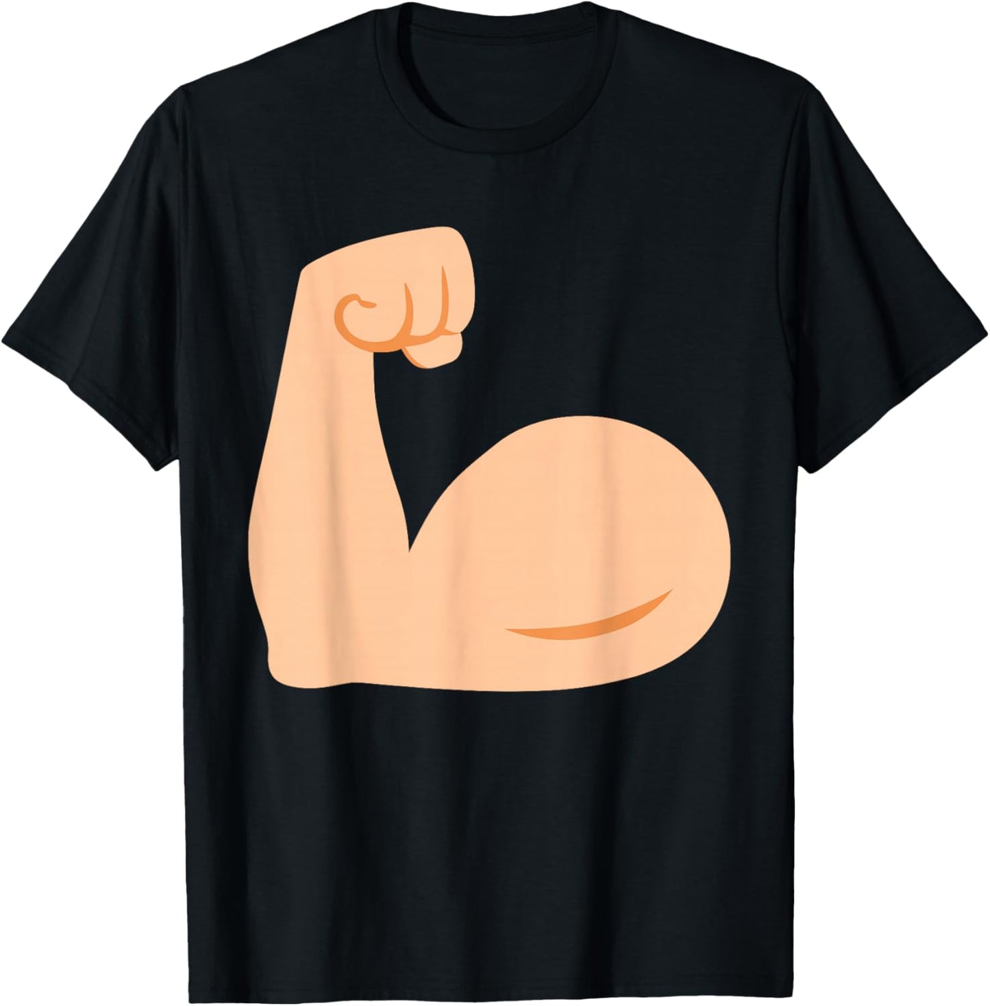 Funny Emoticon Flexed Biceps Flexing Arm Muscles T-Shirt - T-Shirt | Black