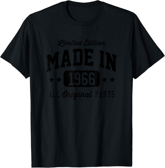 Vintage Made in 1966 Limited Edition Originalteile T-Shirt - T-Shirt | Black