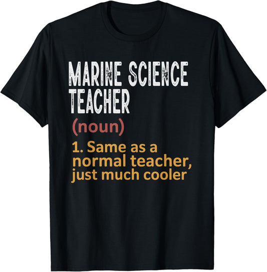 Marine Science Teacher Funny Definition Teacher T-Shirt - T-Shirt | Black