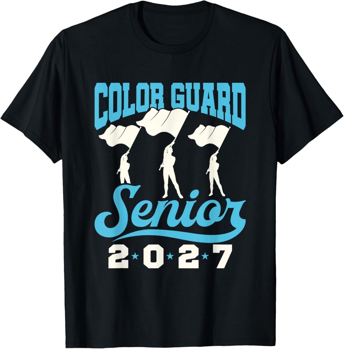 Color Guard Senior 2027 Flags T-Shirt - T-Shirt | Black