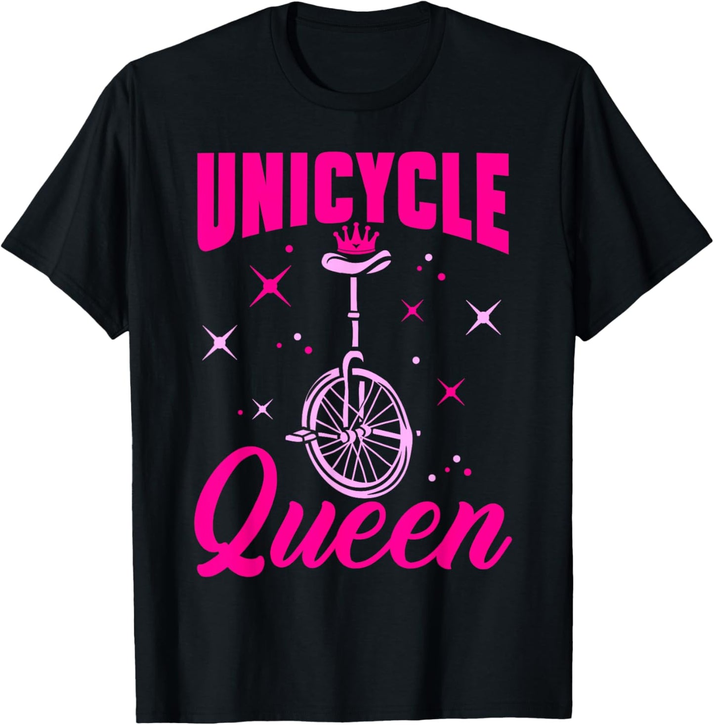 Monocycle Unicycle Queen Monocyclist T-Shirt - T-Shirt | Black