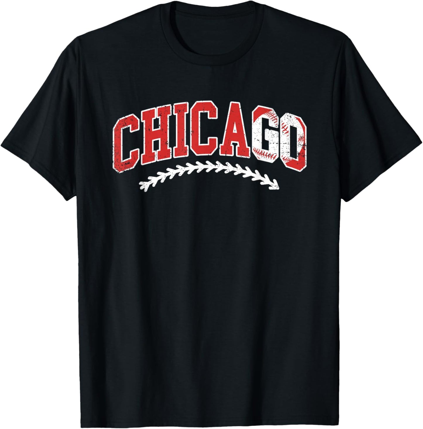 Chicago Retro Baseball Gifts Women Boys Girls Kids T-Shirt - T-Shirt | Black