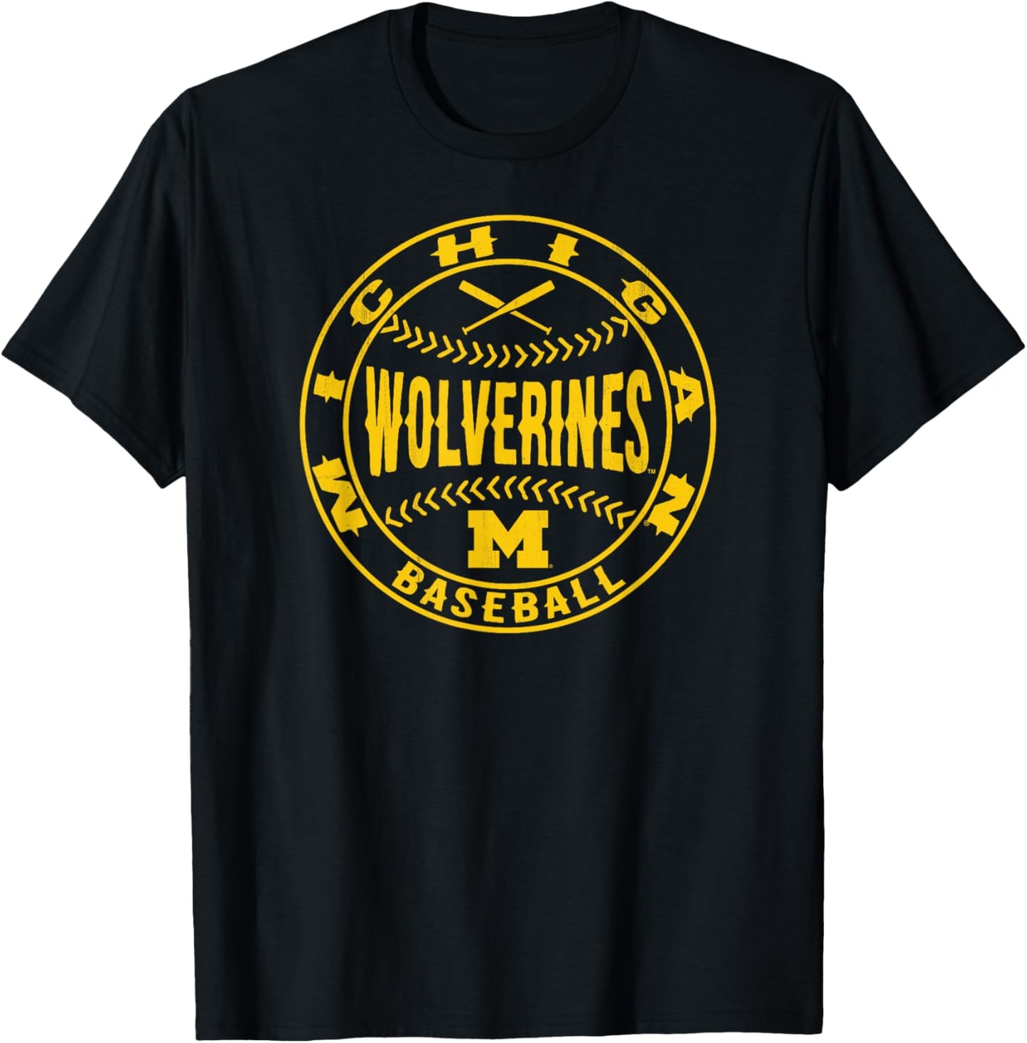 Michigan Wolverines Baseball Homerun Officially Licensed T-Shirt - T-Shirt | Black